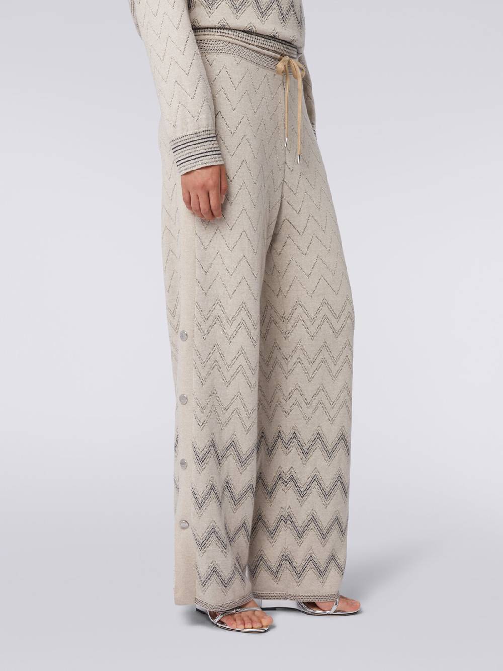 M Missoni Joggers in lana e viscosa zig zag con lurex Negozio online di fabbrica
