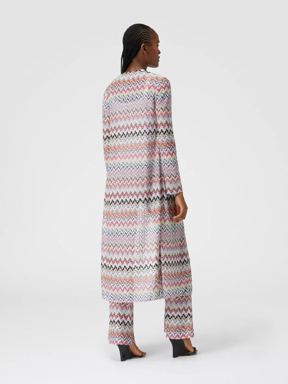 M Missoni Cardigan lungo in maglia lamé zig zag Offerta speciale