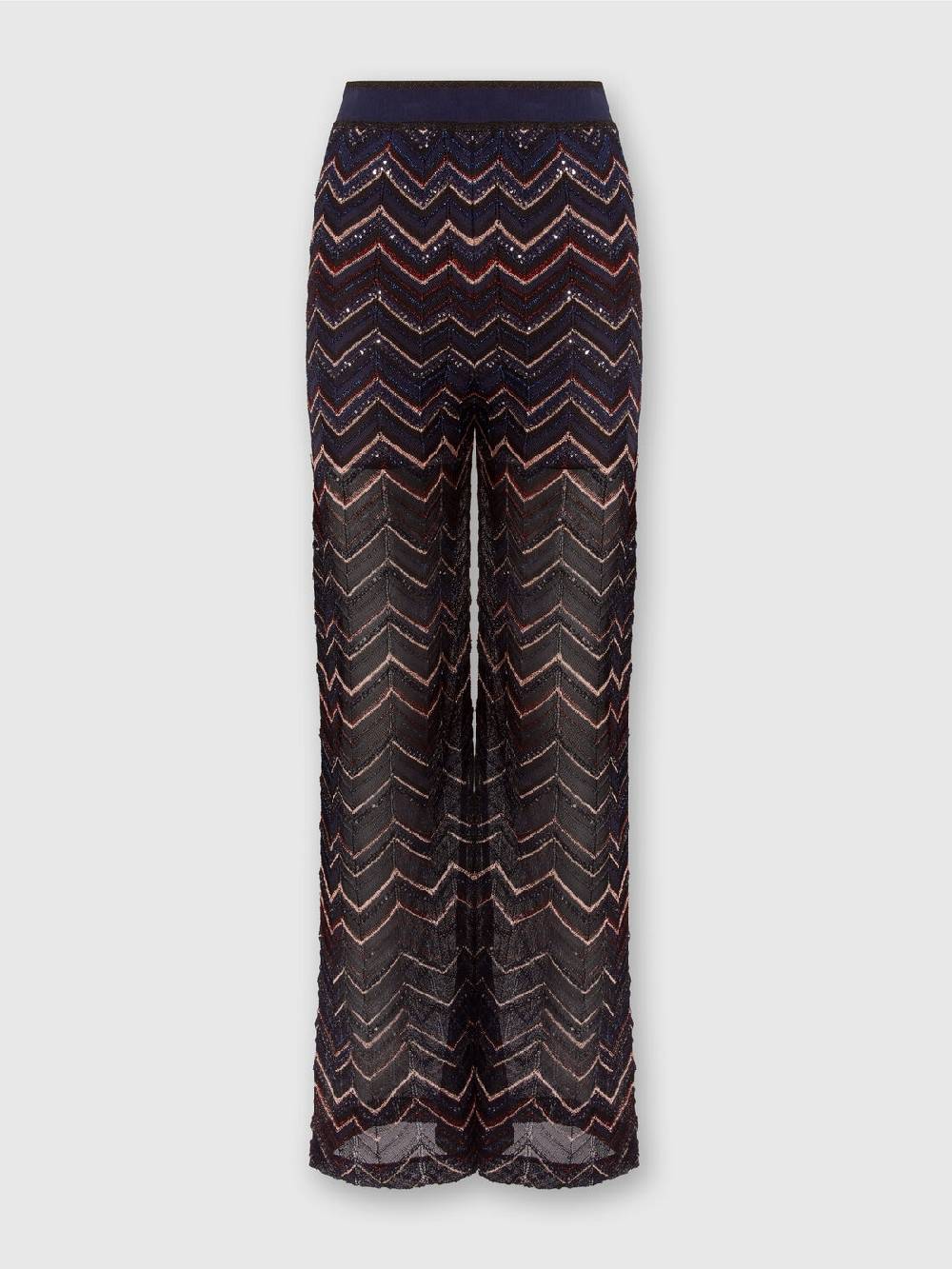 M Missoni Pantaloni in maglia zig zag con lurex e paillettes Cyber Monday
