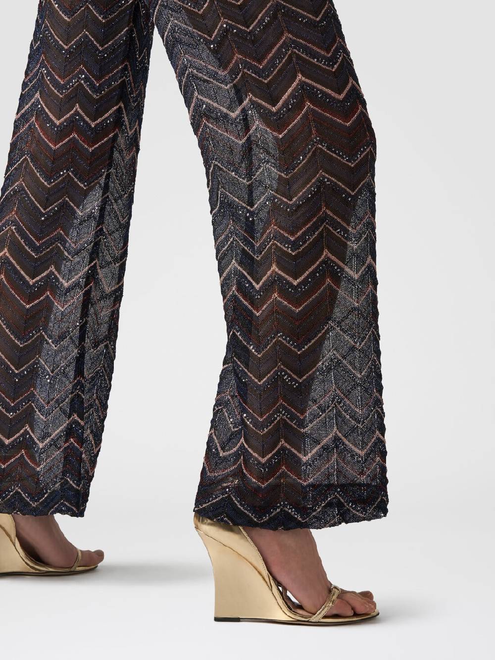 M Missoni Pantaloni in maglia zig zag con lurex e paillettes Cyber Monday