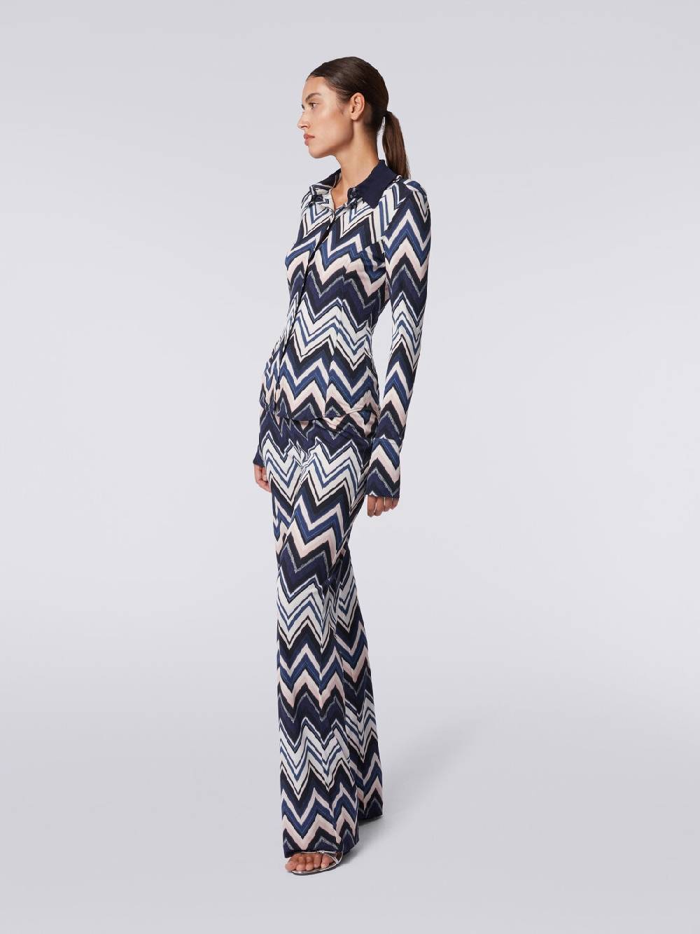 M Missoni Pantaloni in viscosa con stampa zig zag Offerta natalizia