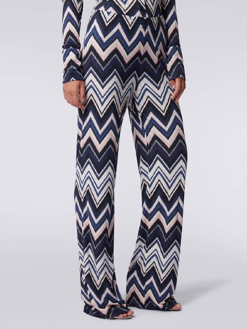 M Missoni Pantaloni in viscosa con stampa zig zag Offerta natalizia