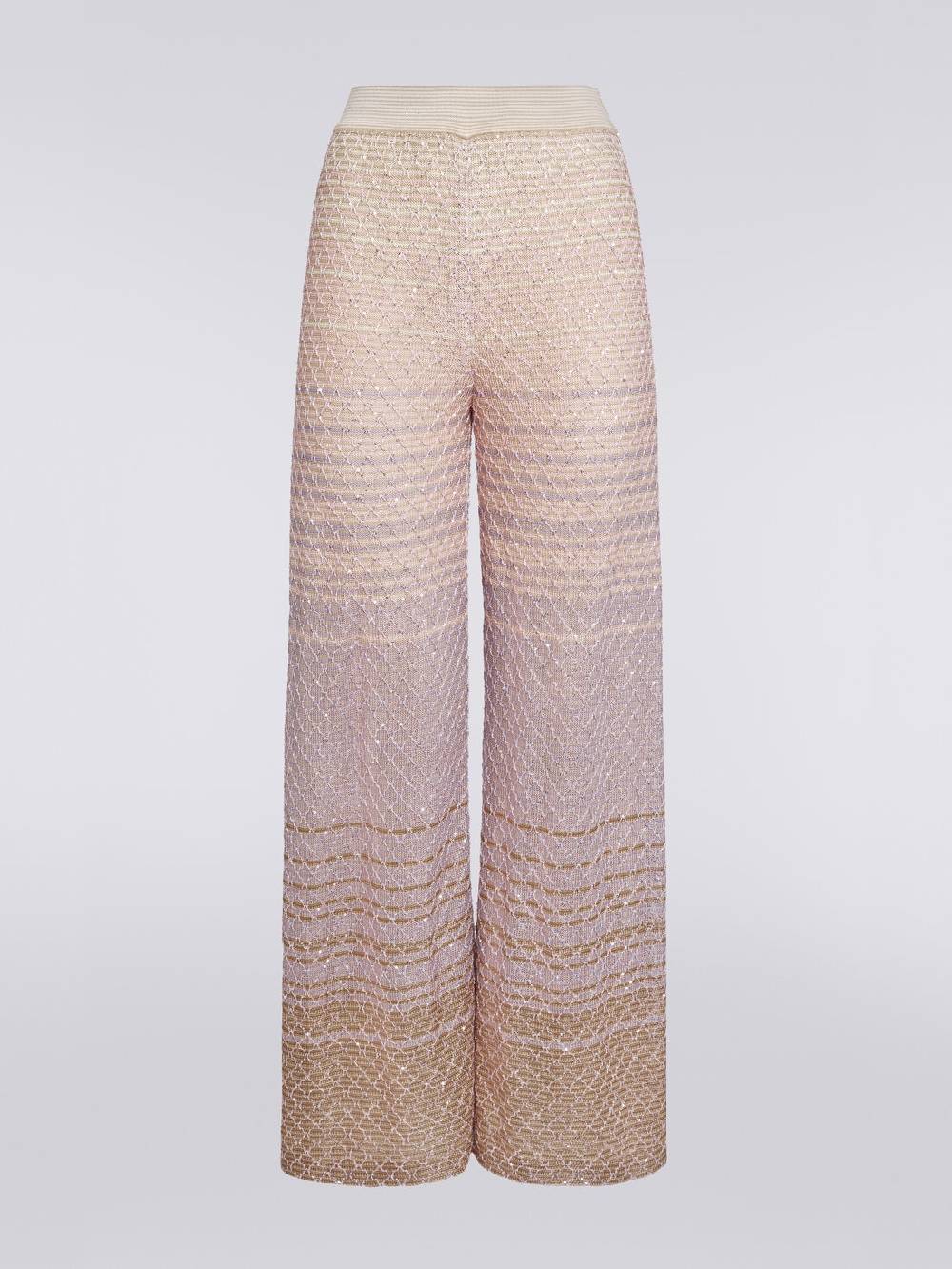 M Missoni Pantaloni in maglia dégradé con paillettes Offerta Pasqua