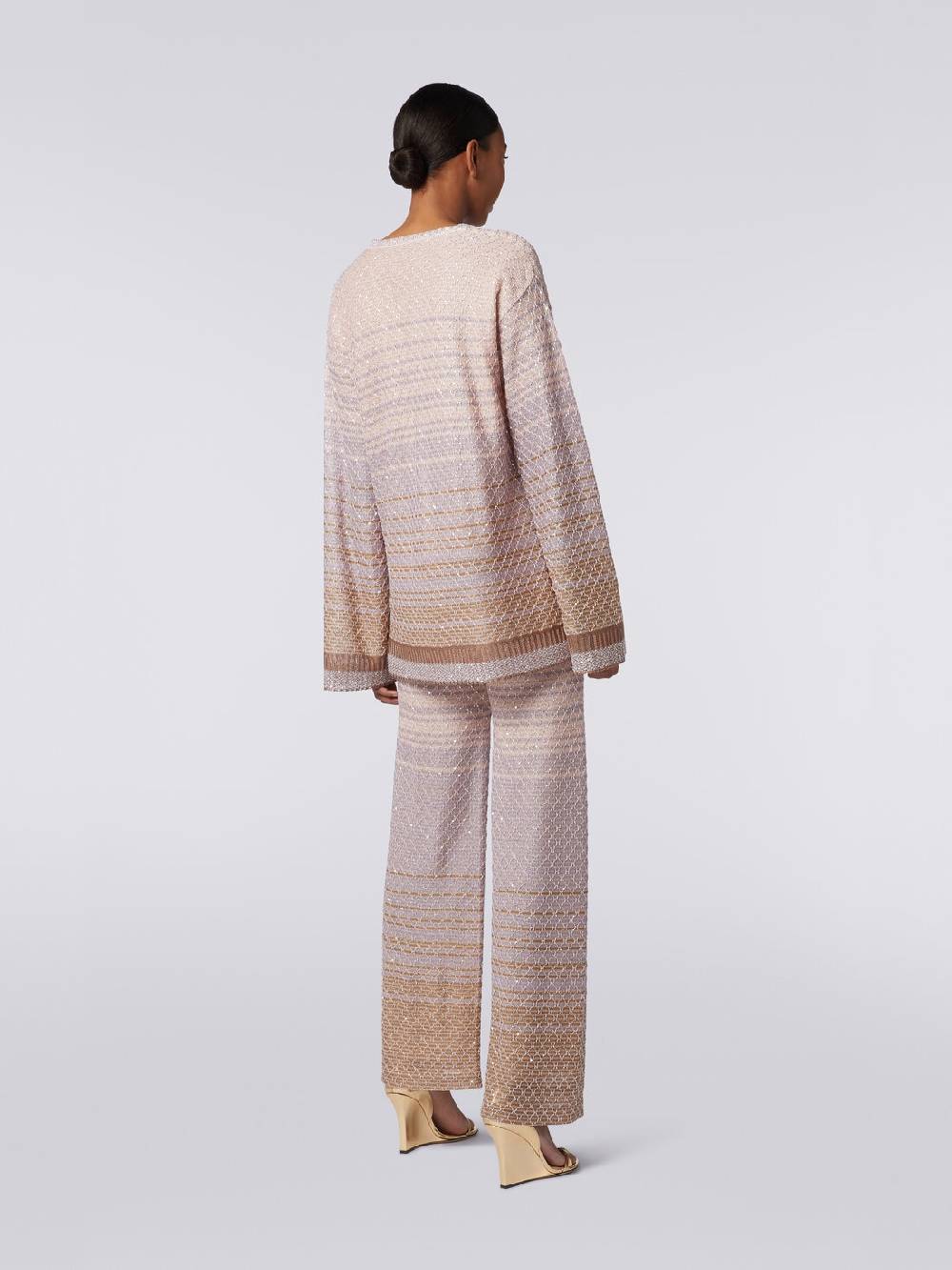 M Missoni Pantaloni in maglia dégradé con paillettes Offerta Pasqua