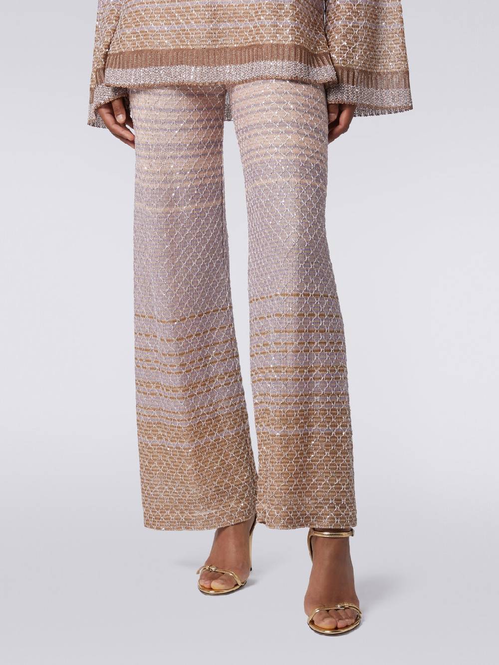 M Missoni Pantaloni in maglia dégradé con paillettes Offerta Pasqua
