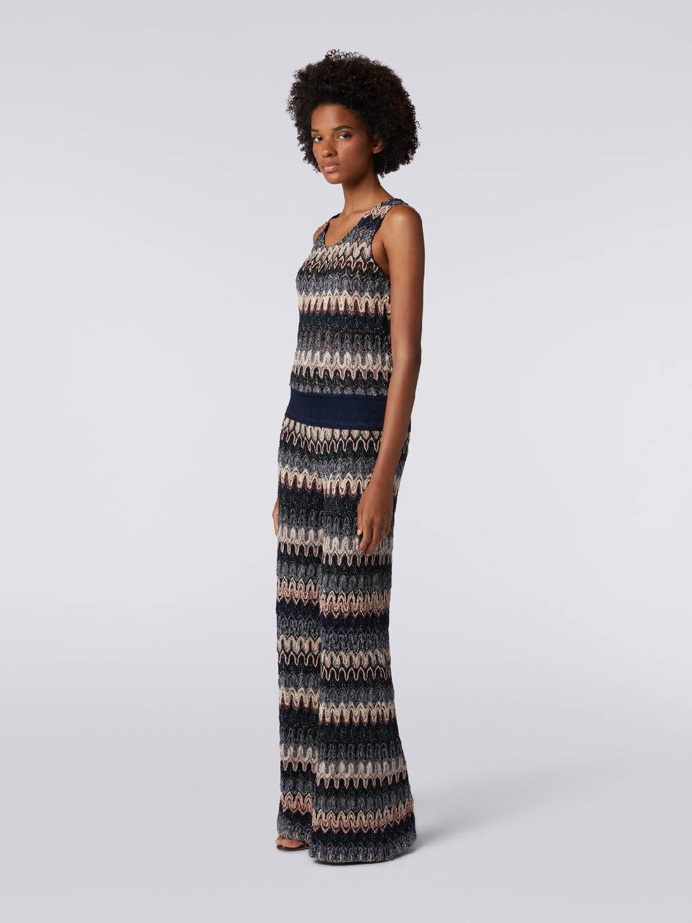 M Missoni Pantaloni in misto viscosa lamé a onde effetto pizzo Offerta per la Festa della Mamma