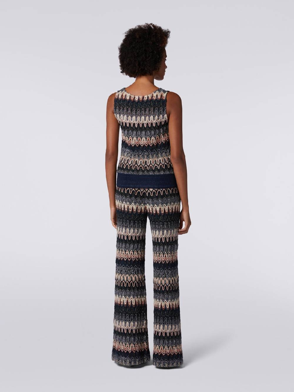 M Missoni Pantaloni in misto viscosa lamé a onde effetto pizzo Offerta per la Festa della Mamma