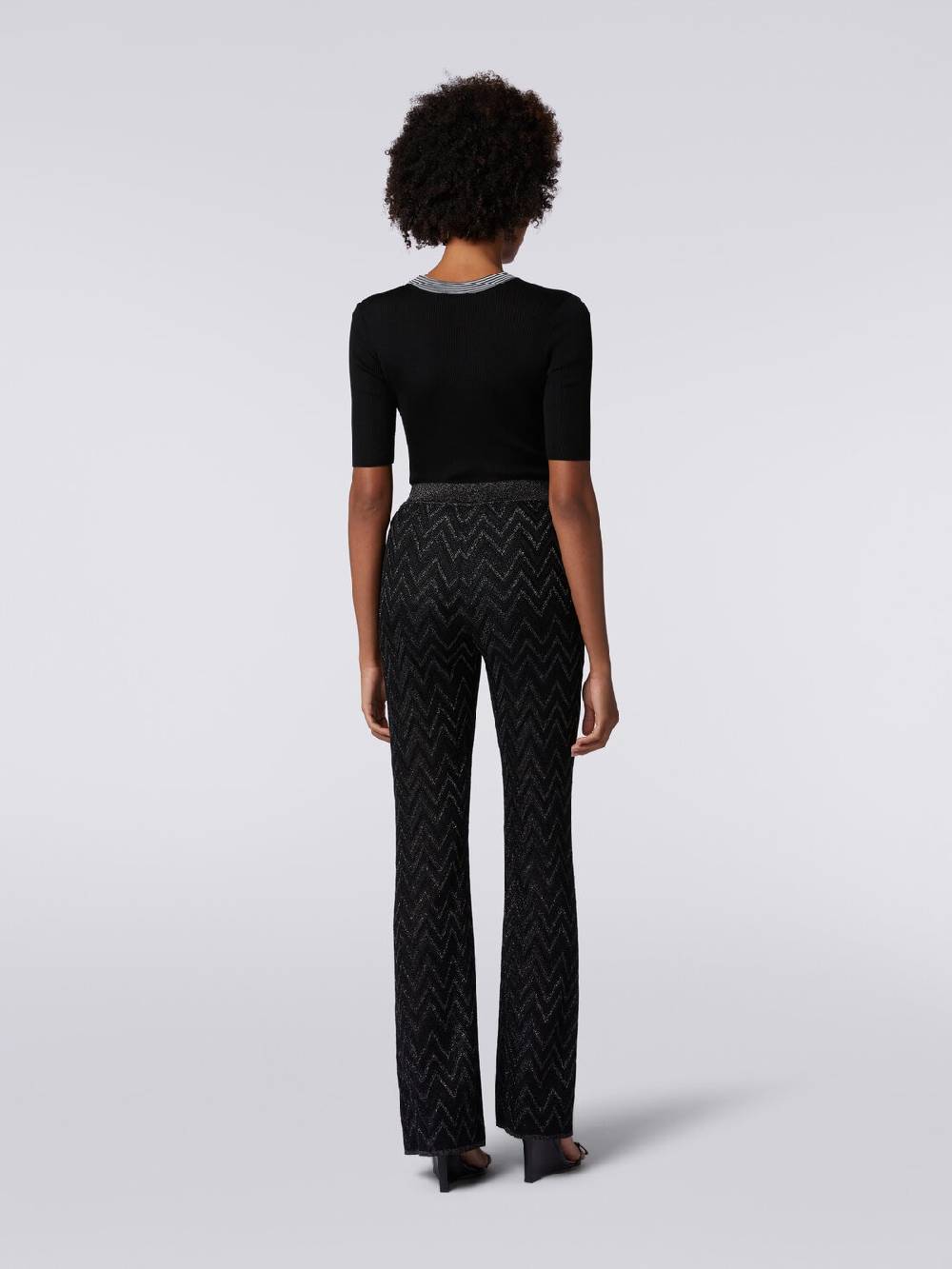M Missoni Pantaloni in maglia di viscosa zig zag con lurex Offerta Anniversario