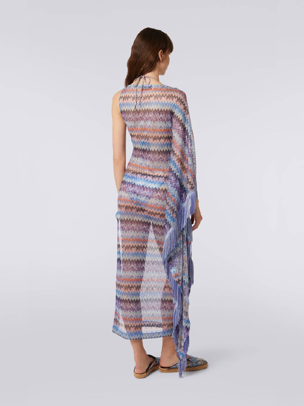 M Missoni Copricostume lungo in tulle di viscosa chevron con frange Offerta migliore