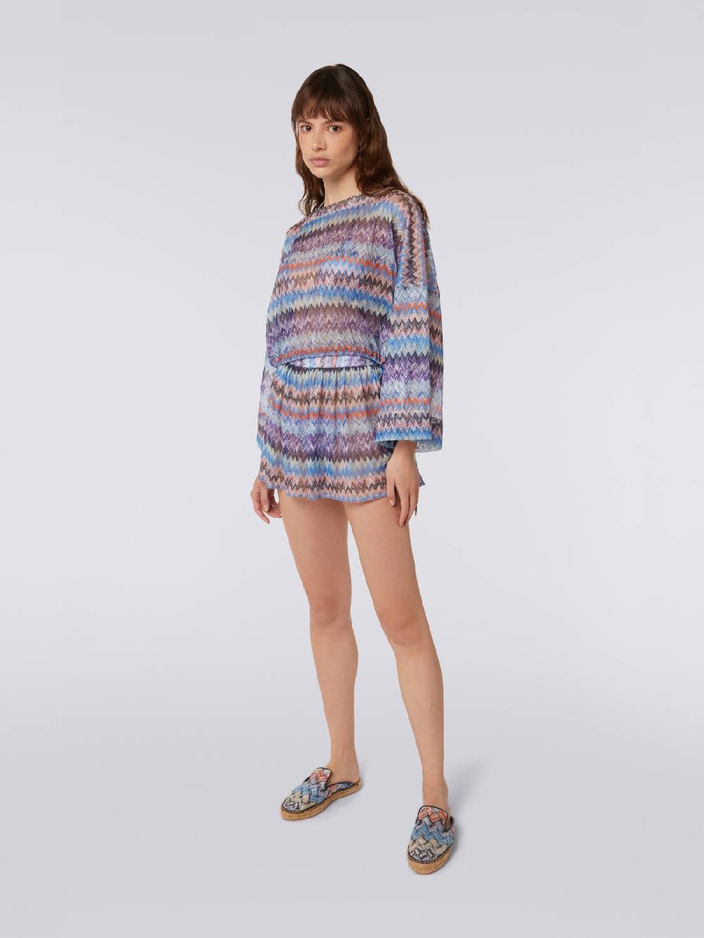 M Missoni Blusa copricostume in tulle di viscosa chevron Online Outlet