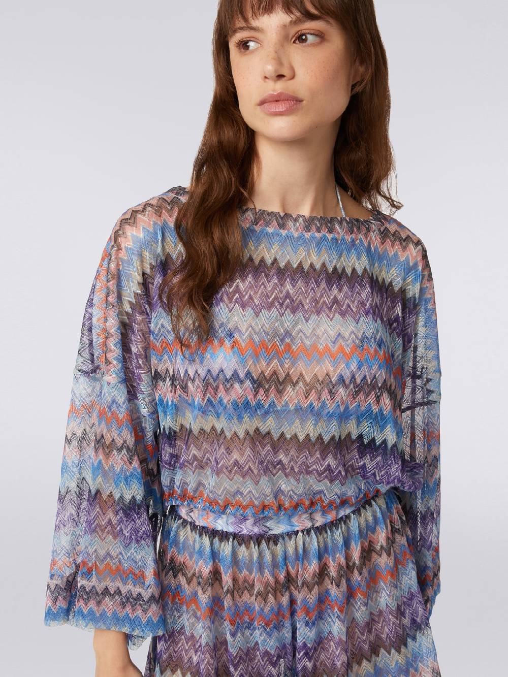 M Missoni Blusa copricostume in tulle di viscosa chevron Online Outlet