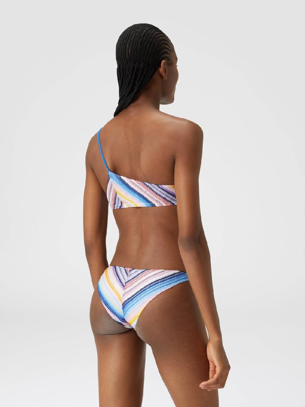 M Missoni Bikini monospalla in crochet rigato Grandi sconti