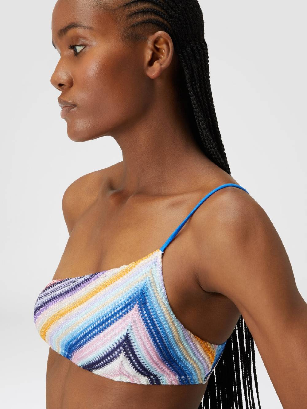 M Missoni Bikini monospalla in crochet rigato Grandi sconti