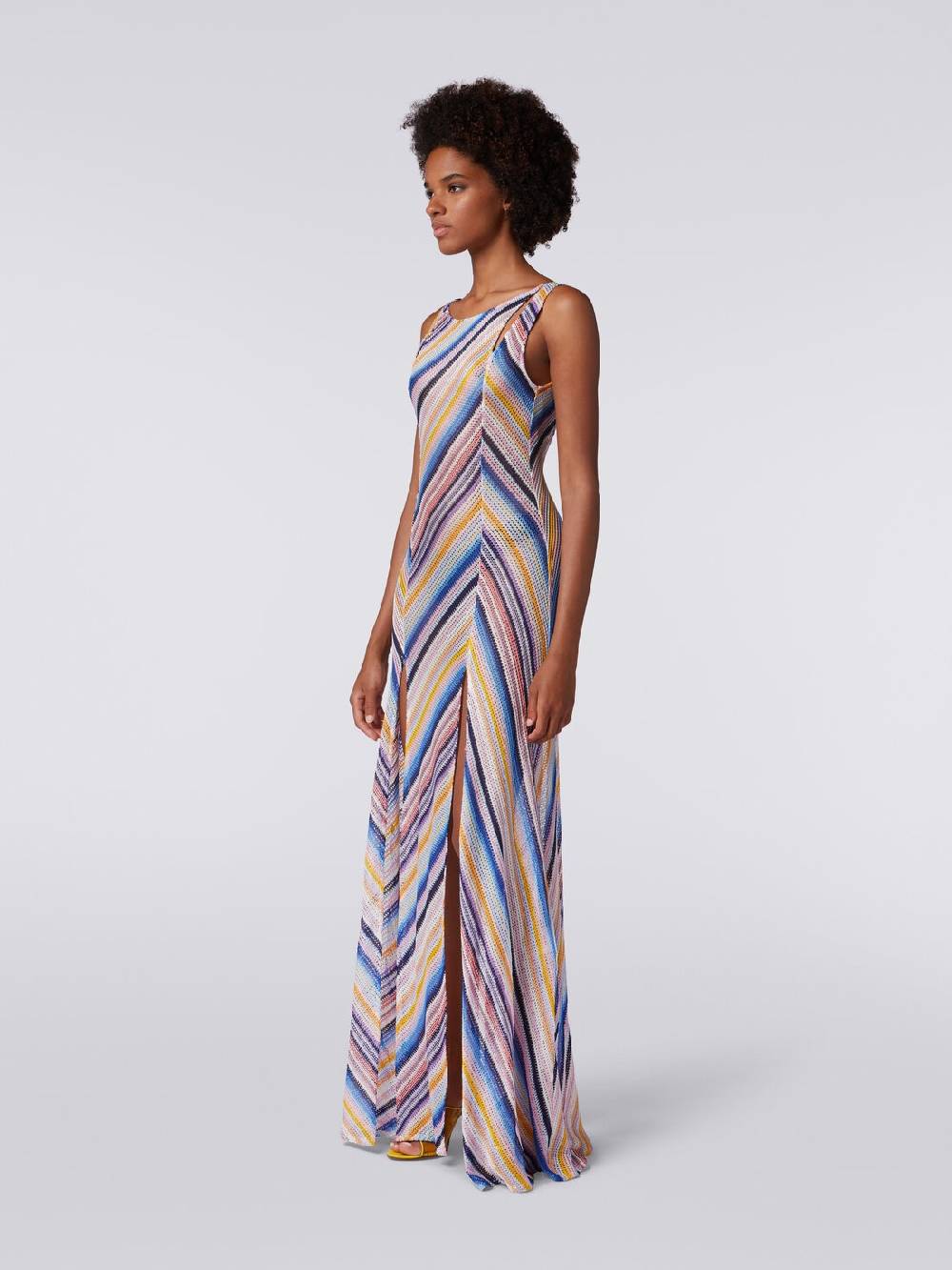 M Missoni Abito copricostume lungo in crochet rigato con spacchi Bestseller