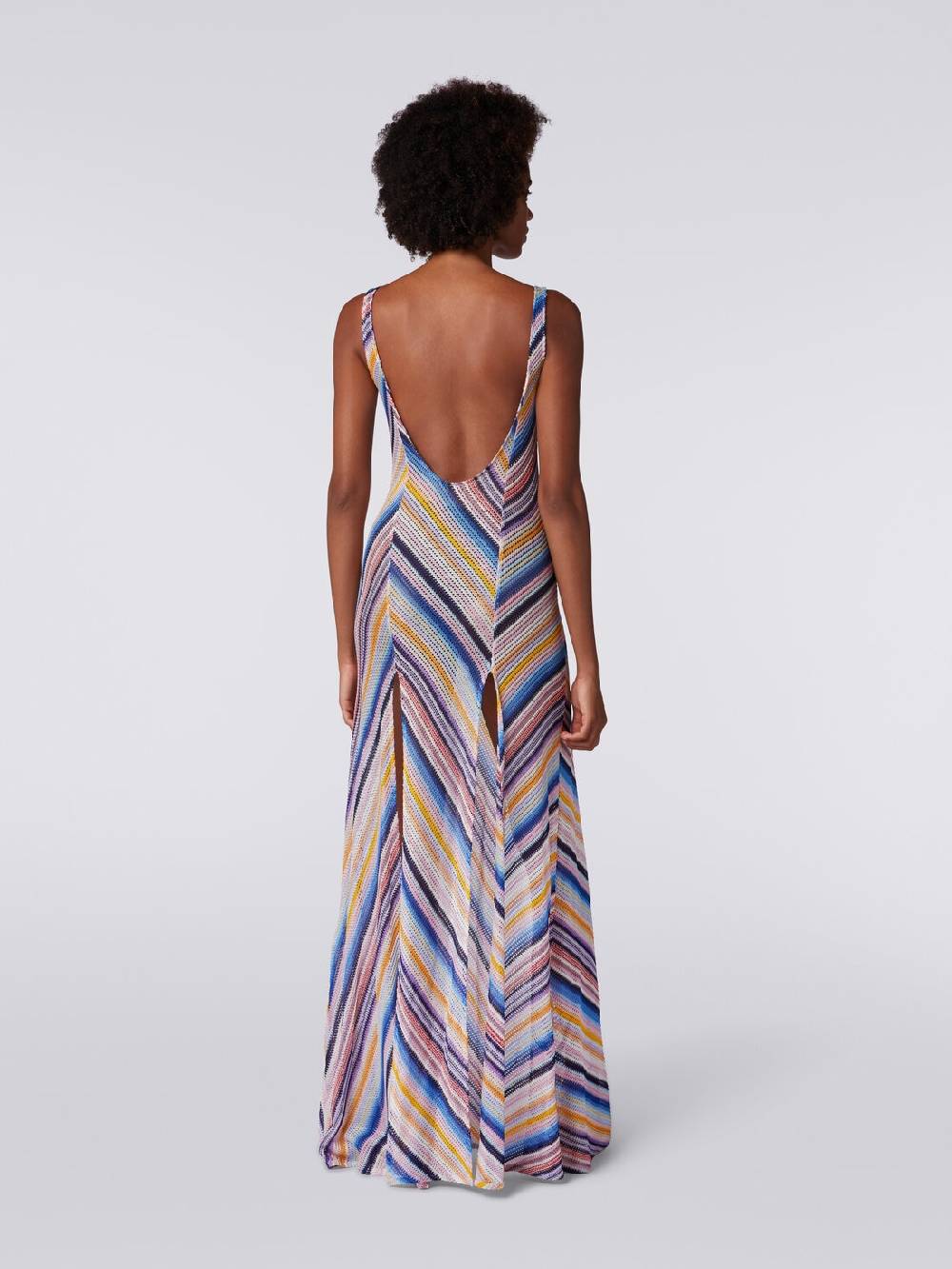 M Missoni Abito copricostume lungo in crochet rigato con spacchi Bestseller