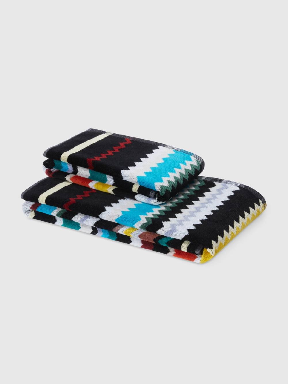 M Missoni Set 2 pezzi di asciugamani da bagno Curt in spugna di cotone chevron