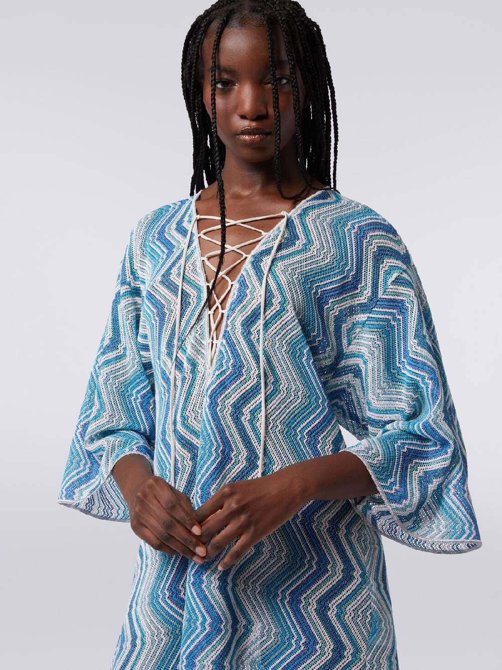 M Missoni Caftano copricostume corto con allacciatura intrecciata Fino al 60% di sconto