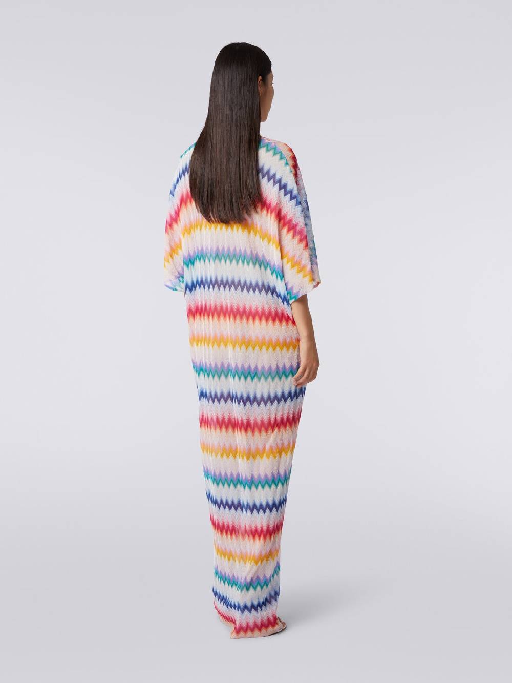 M Missoni Caftano copricostume lungo con dettaglio torchon e stampa zig zag Fino al 65% di sconto