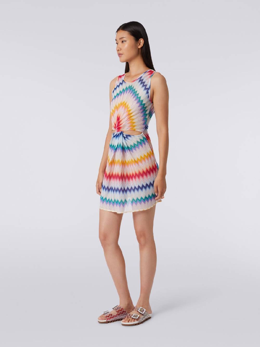 M Missoni Copricostume corto con scollatura torchon e stampa zig zag Only for today