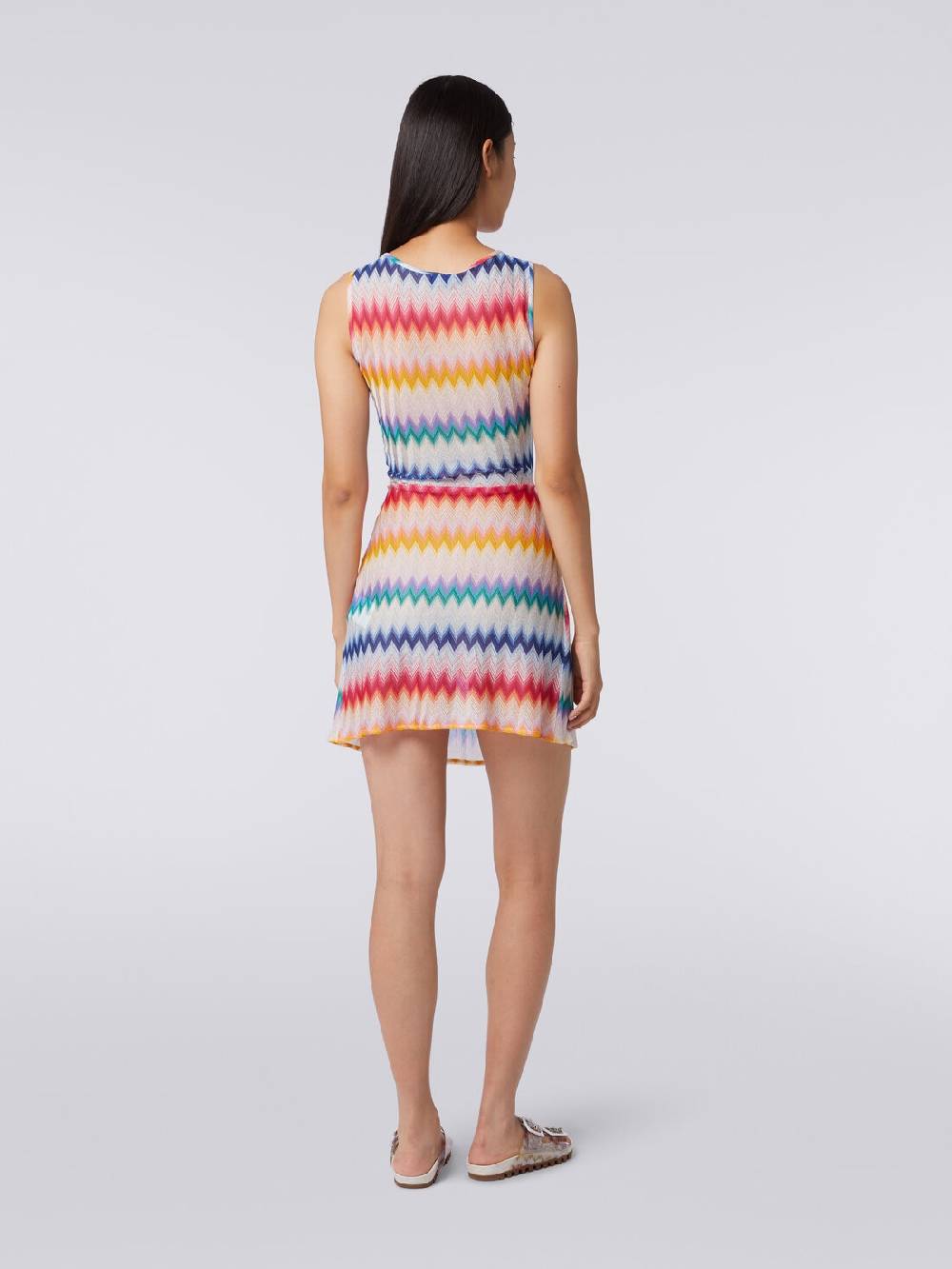 M Missoni Copricostume corto con scollatura torchon e stampa zig zag Only for today