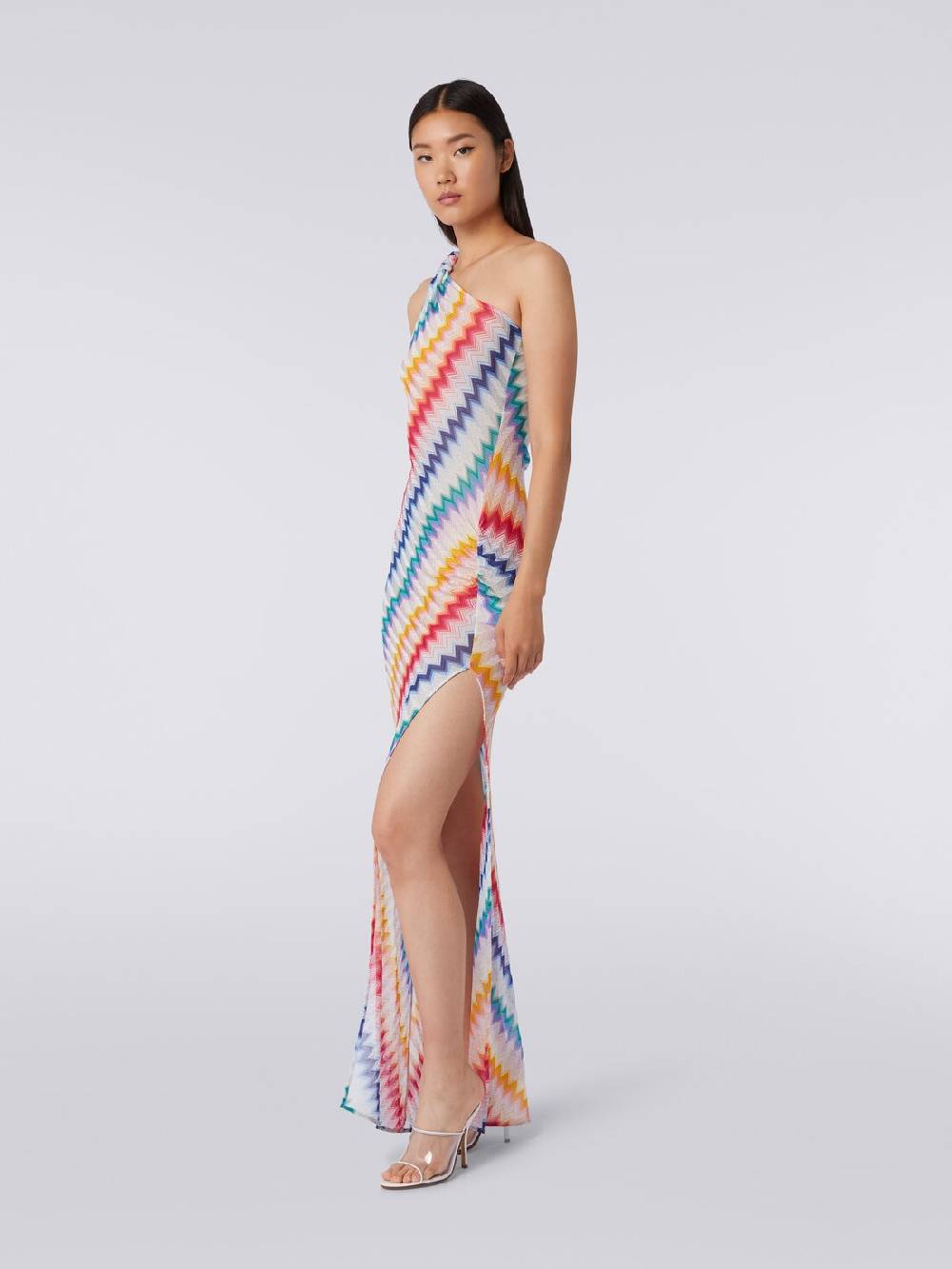 M Missoni Copricostume monospalla lungo con stampa zig zag Offerta speciale della fabbrica