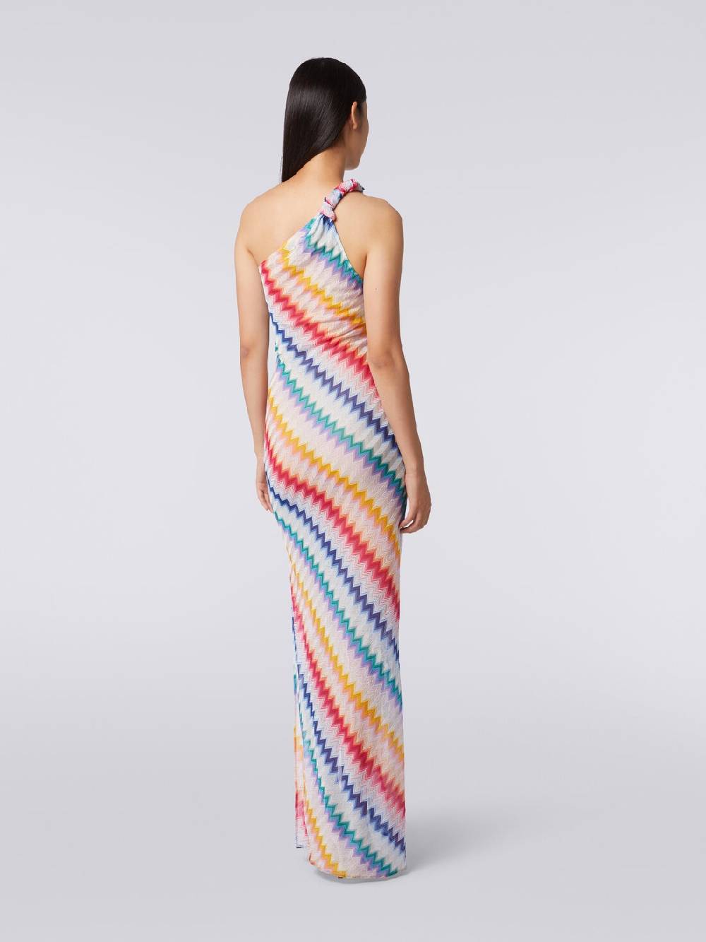 M Missoni Copricostume monospalla lungo con stampa zig zag Offerta speciale della fabbrica