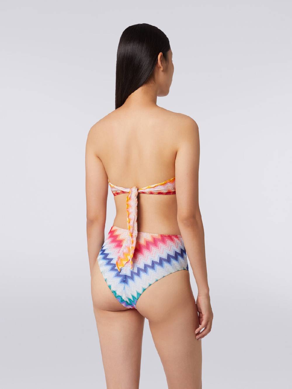 M Missoni Bikini con slip a vita alta in tessuto stampa zig zag Sostegno trimestrale