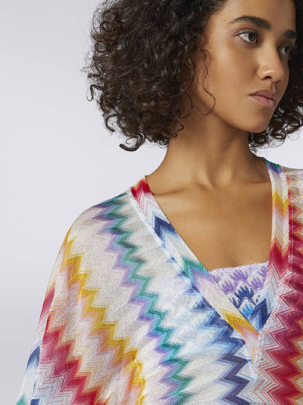 M Missoni Caftano copricostume corto in viscosa zig zag con lurex Discount Store per i nuovi prodotti