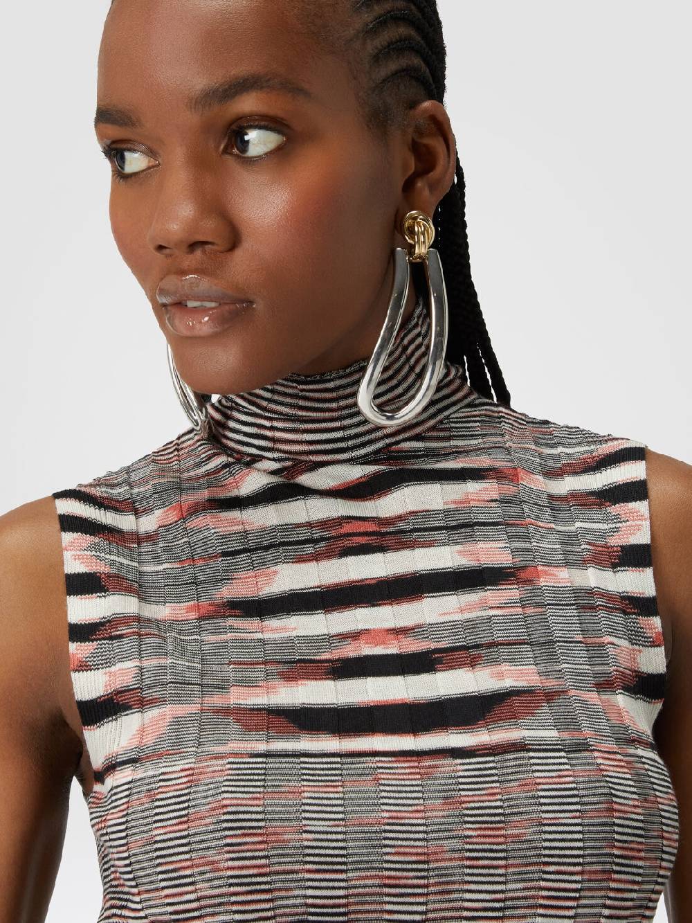 M Missoni Canottiera con collo alto in cashmere e seta a costine Limitato a 3 giorni