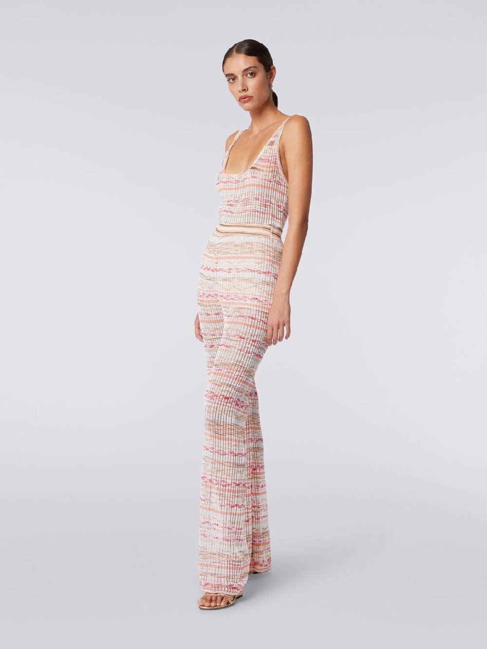M Missoni Canottiera in viscosa a costine fiammata Black Friday Prezzi