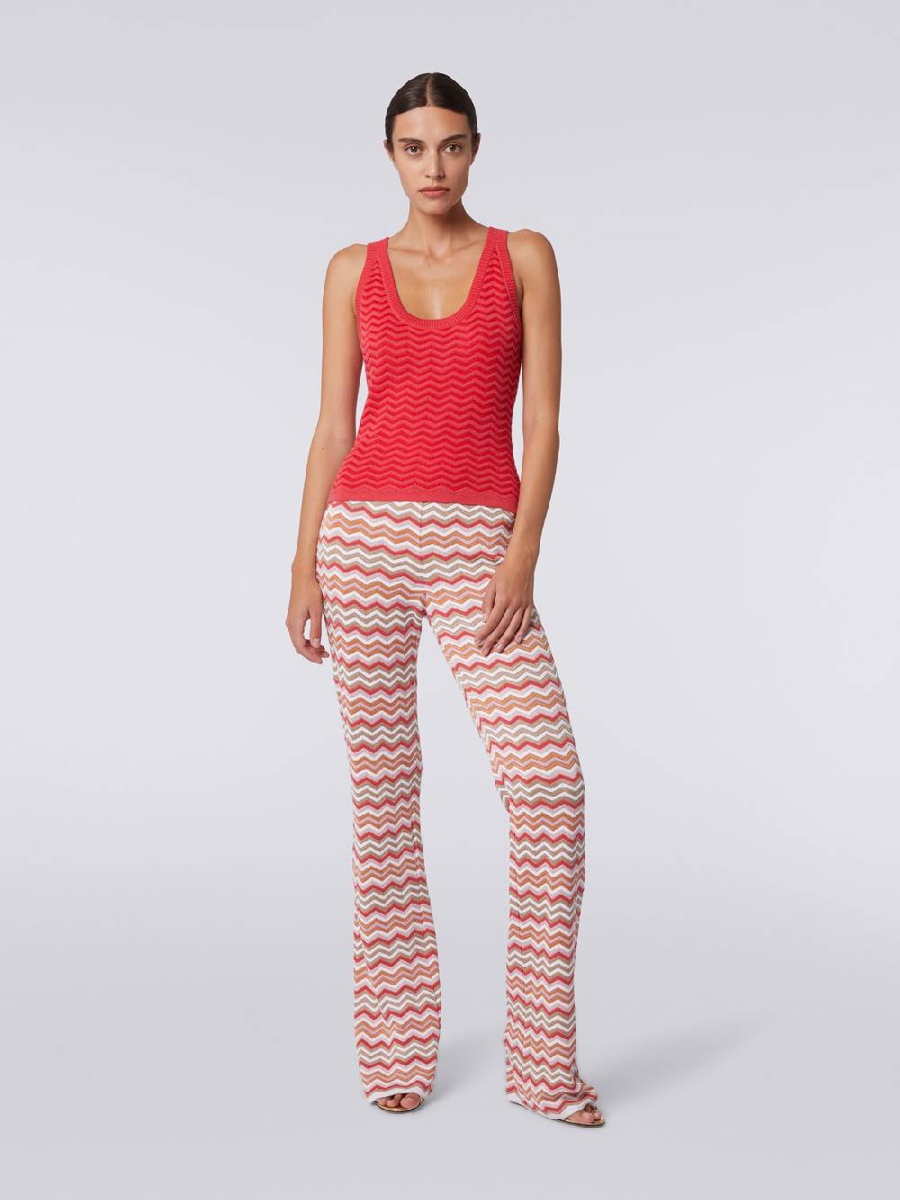M Missoni Canottiera in maglia di viscosa e cotone chevron 50% di sconto per tempo limitato