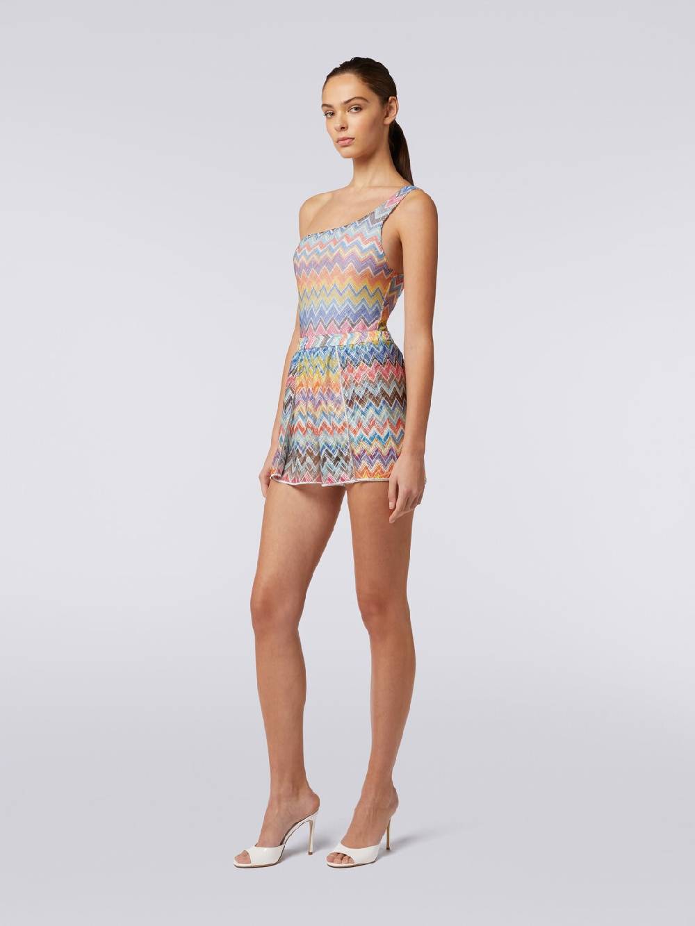 M Missoni Shorts copricostume con stampa zig zag e lurex Vendita