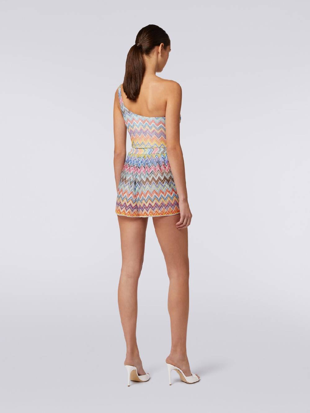 M Missoni Shorts copricostume con stampa zig zag e lurex Vendita