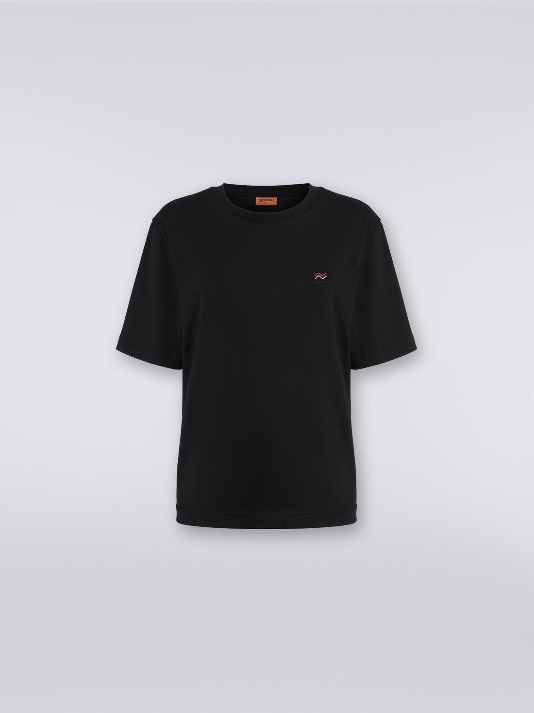 M Missoni T-shirt girocollo in cotone con ricamo e logo Promozione Limitata