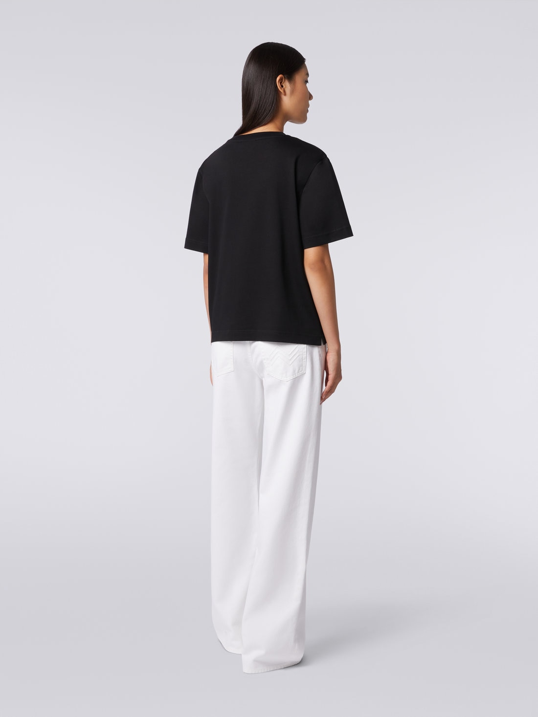 M Missoni T-shirt girocollo in cotone con ricamo e logo Promozione Limitata