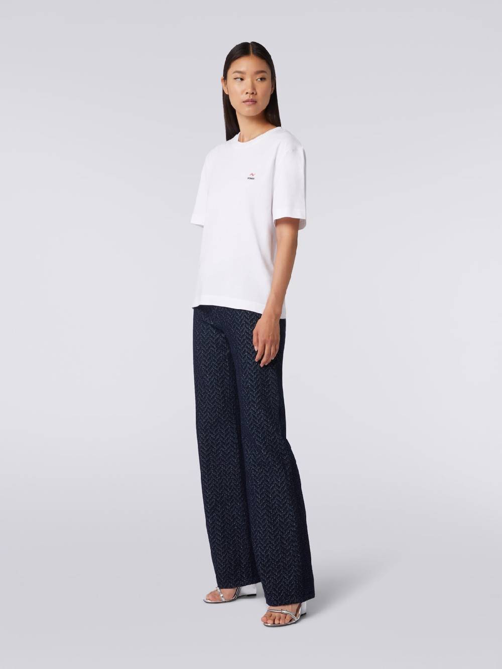 M Missoni T-shirt girocollo in cotone con ricamo e logo Fino Al -60%
