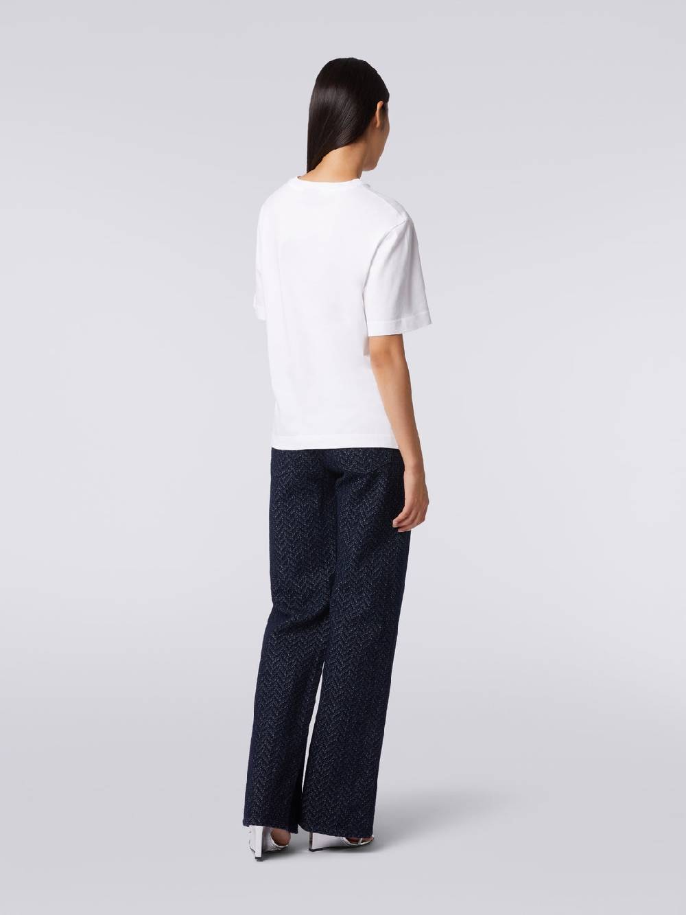 M Missoni T-shirt girocollo in cotone con ricamo e logo Fino Al -60%