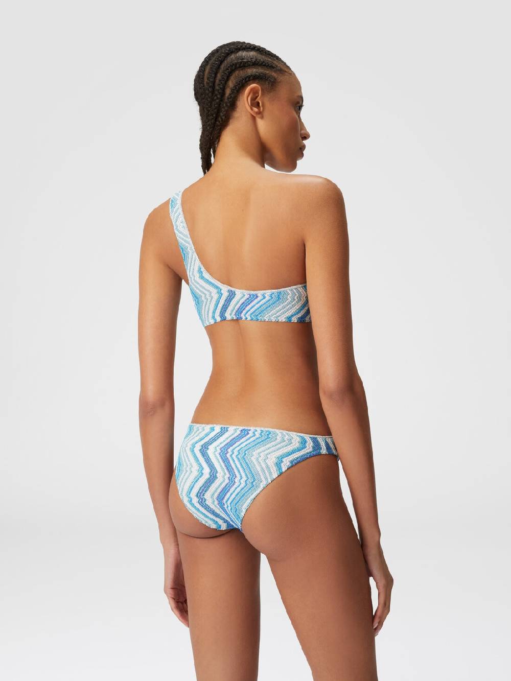 M Missoni Bikini monospalla in misto viscosa chevron con lurex Sconto