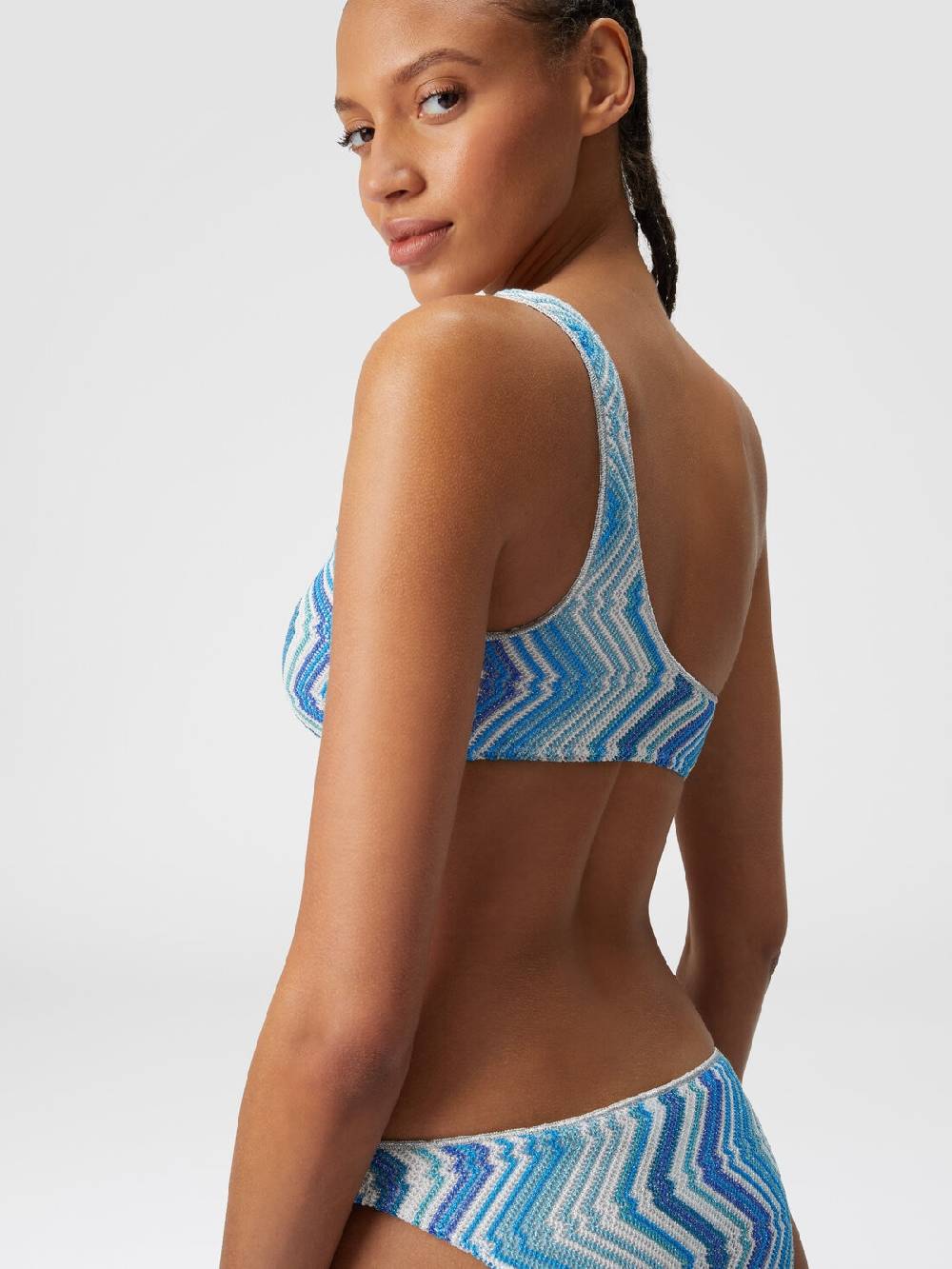 M Missoni Bikini monospalla in misto viscosa chevron con lurex Sconto