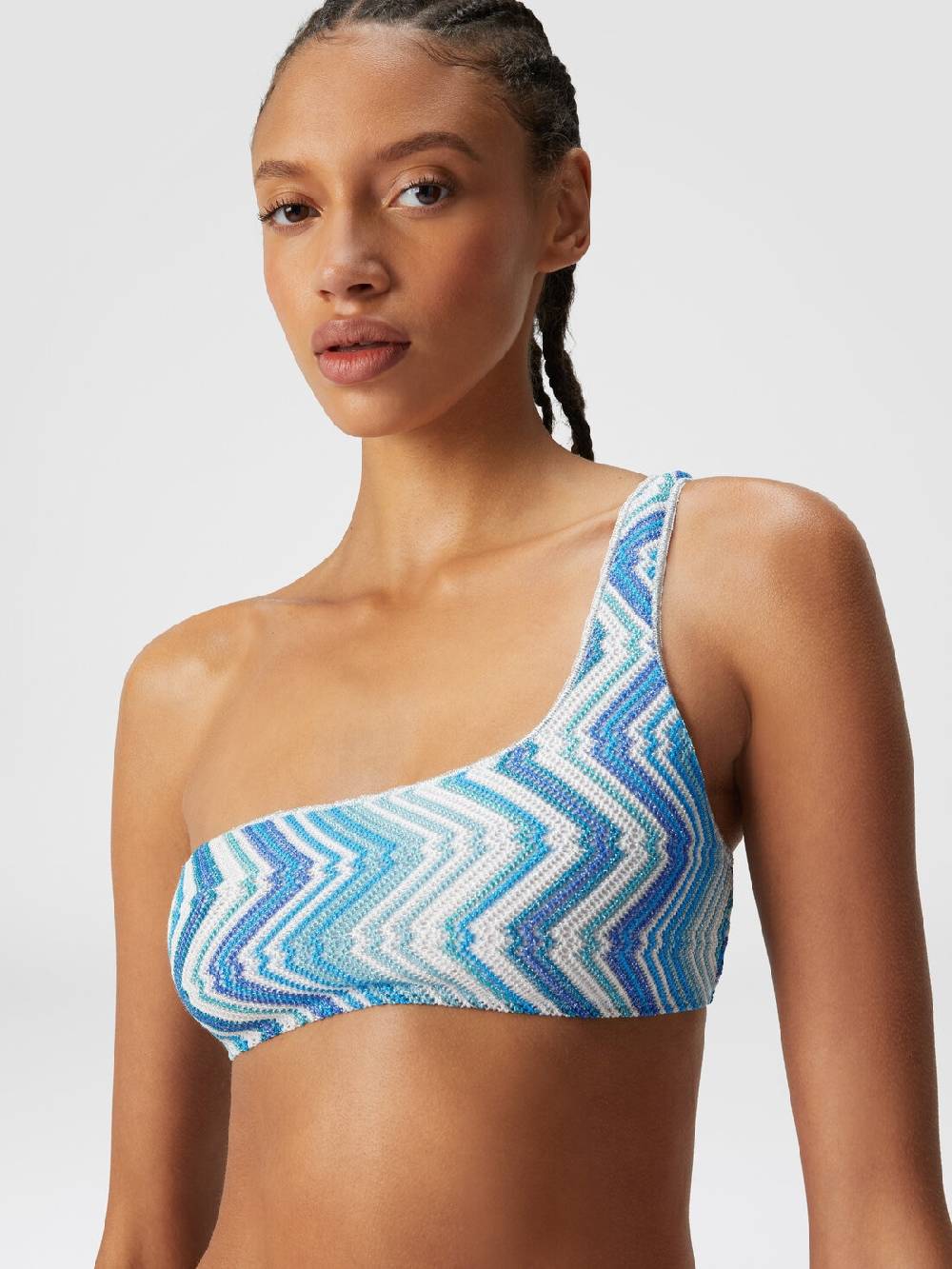 M Missoni Bikini monospalla in misto viscosa chevron con lurex Sconto