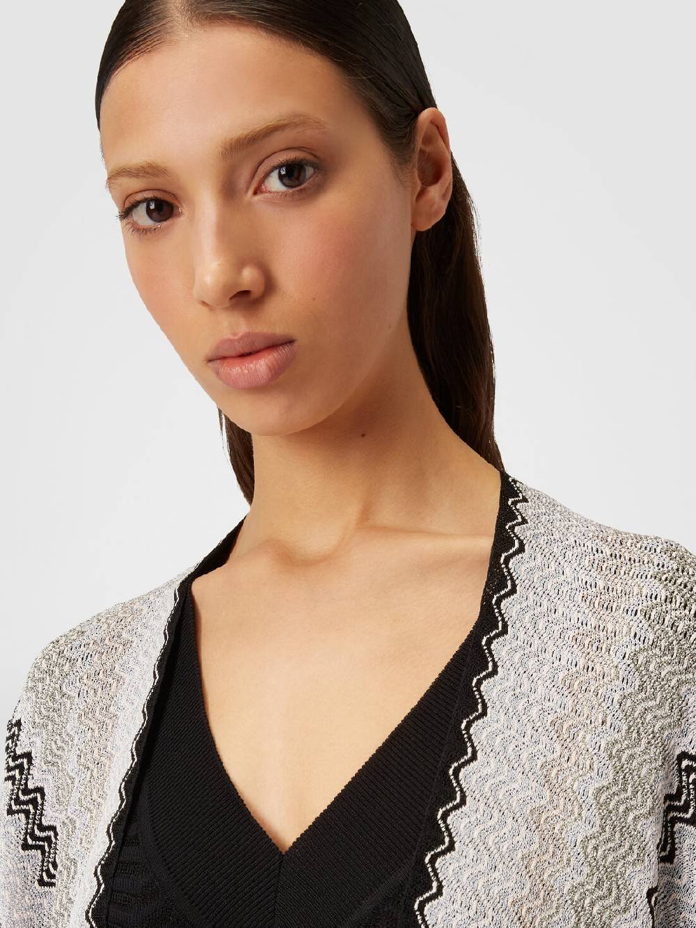 M Missoni Poncho in maglia di misto viscosa con motivo a onde e frange In Saldo