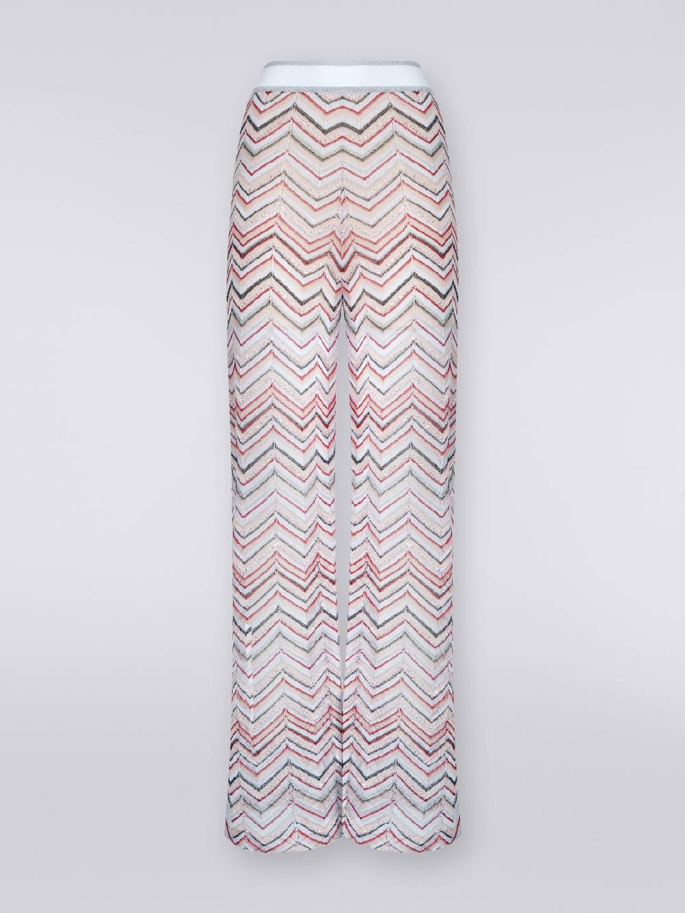 M Missoni Pantaloni in maglia zig zag con lurex e paillettes Moda