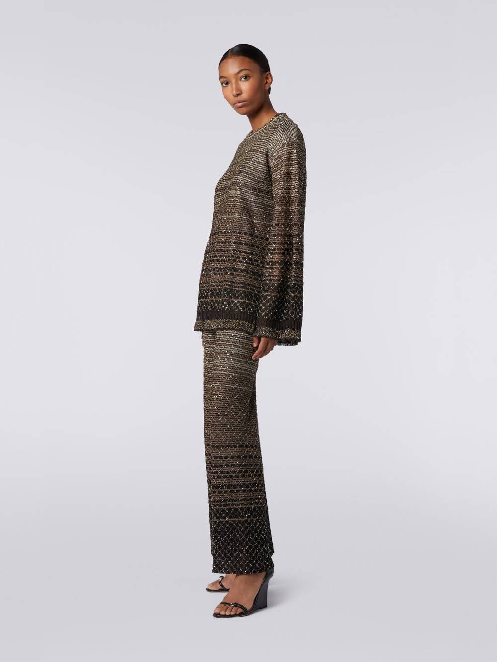 M Missoni Pantaloni in maglia dégradé con paillettes Spedizione gratuita