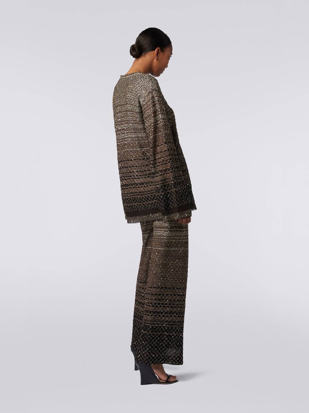 M Missoni Pantaloni in maglia dégradé con paillettes Spedizione gratuita