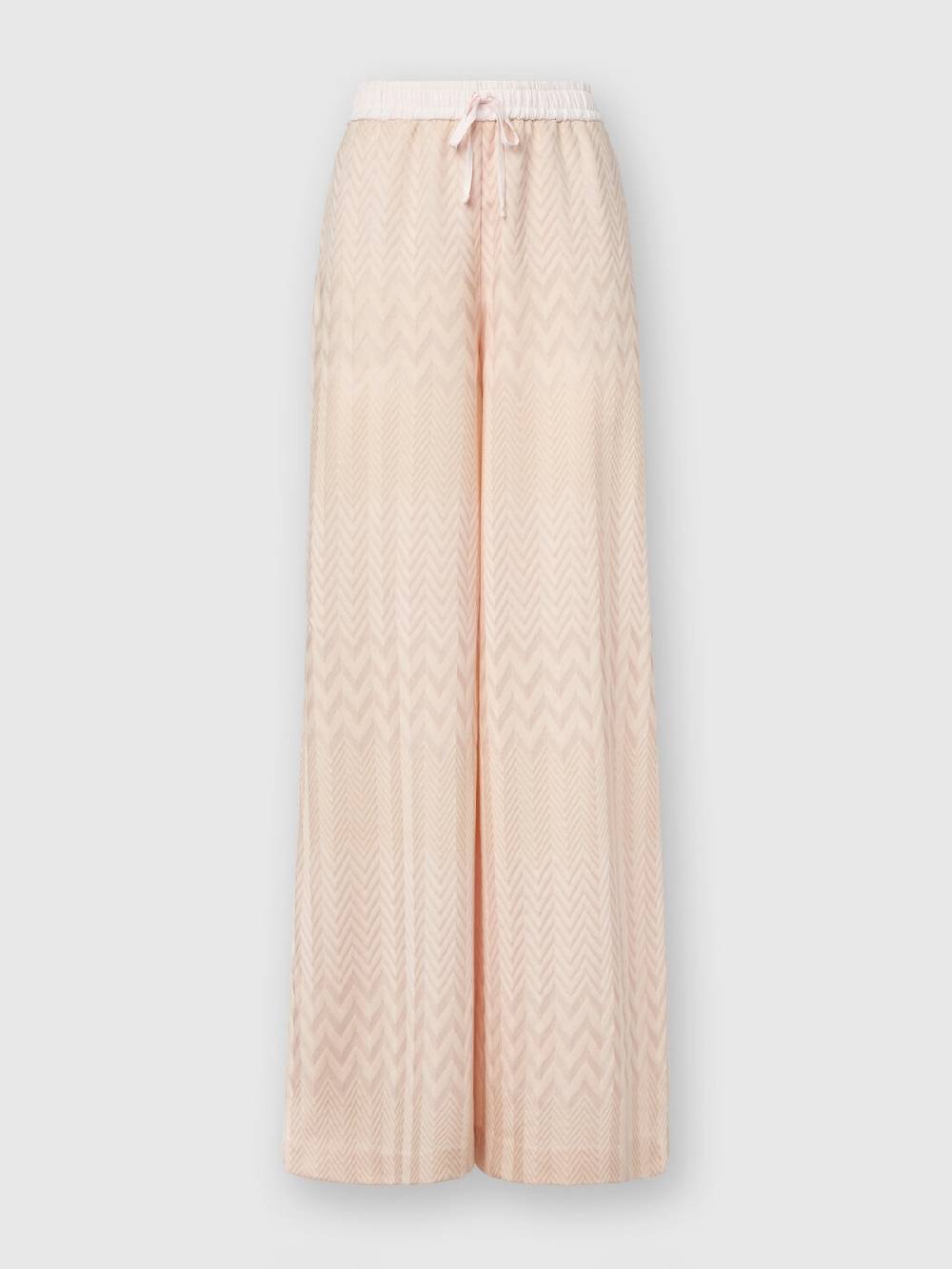 M Missoni Pantaloni a palazzo in cotone e viscosa zig zag Comprare a buon mercato