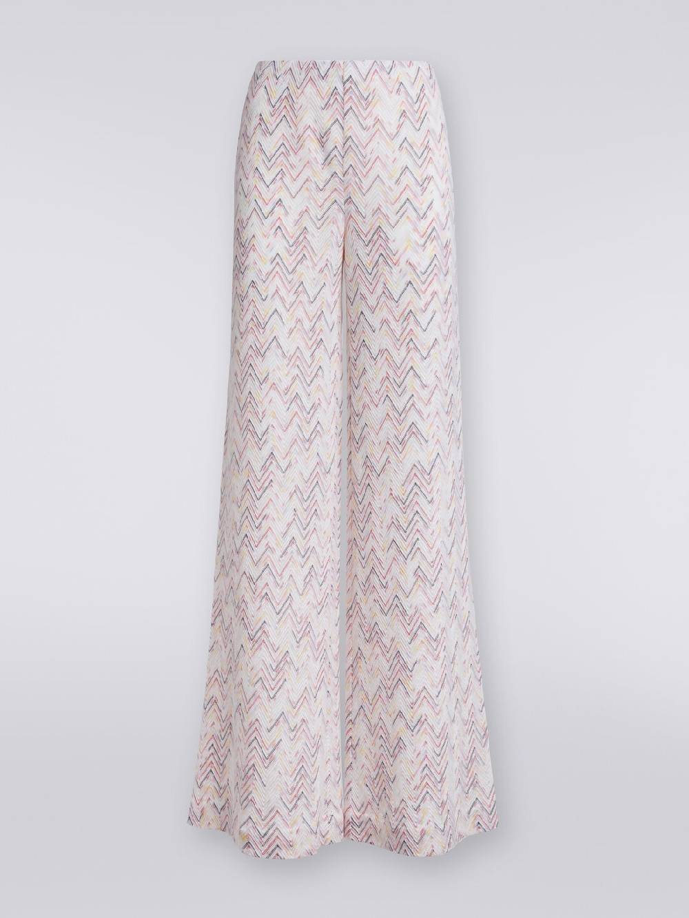 M Missoni Pantaloni a palazzo in lana e viscosa zig zag Grande vendita