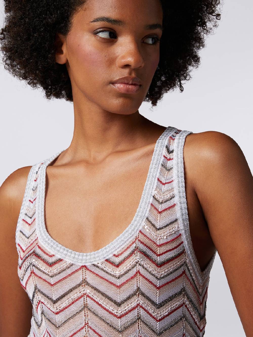 M Missoni Canottiera in maglia zig zag con lurex e paillettes Flash Sale