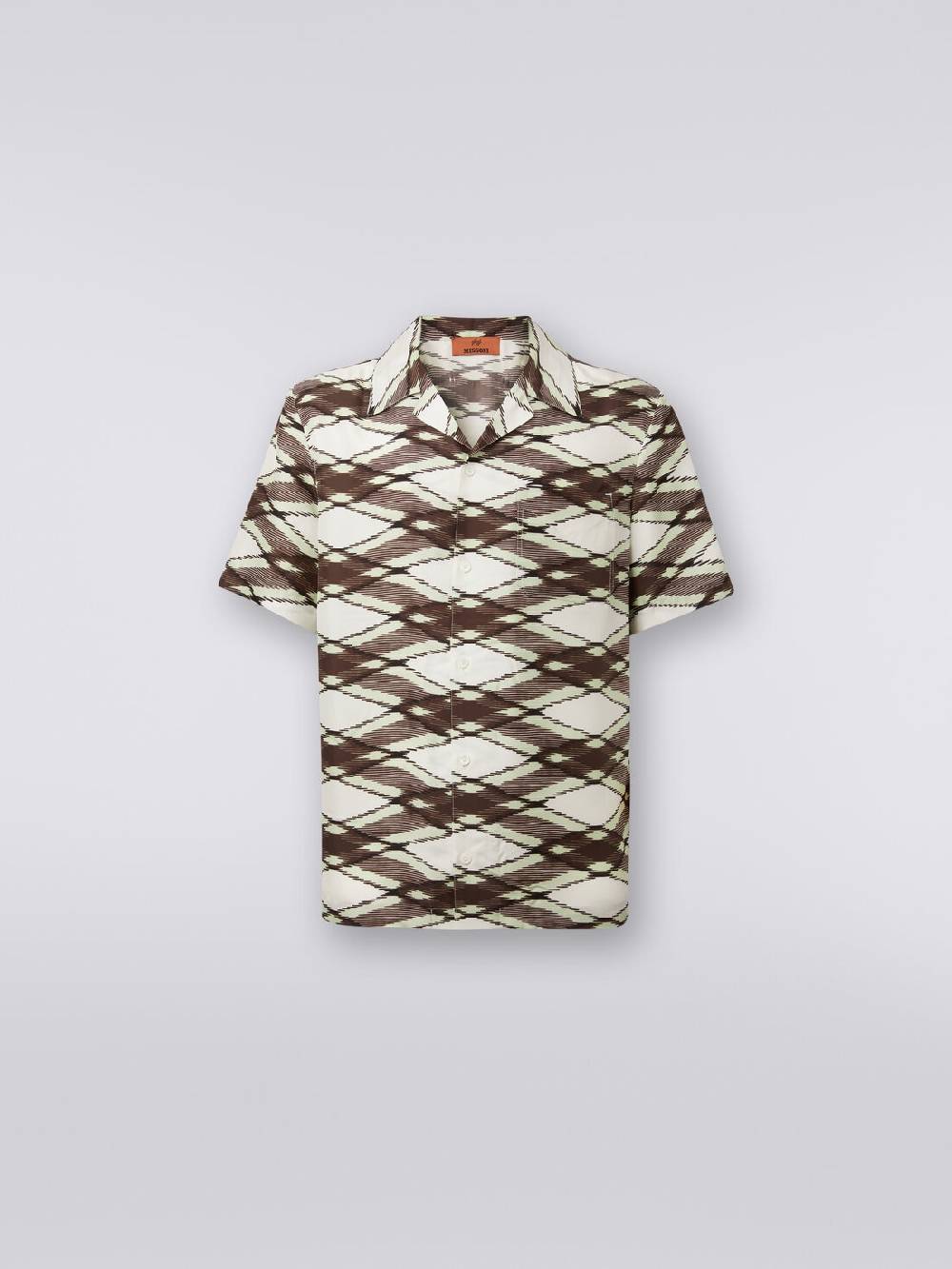 M Missoni Camicia a maniche corte modello bowling in seta stampata Offerta esclusiva