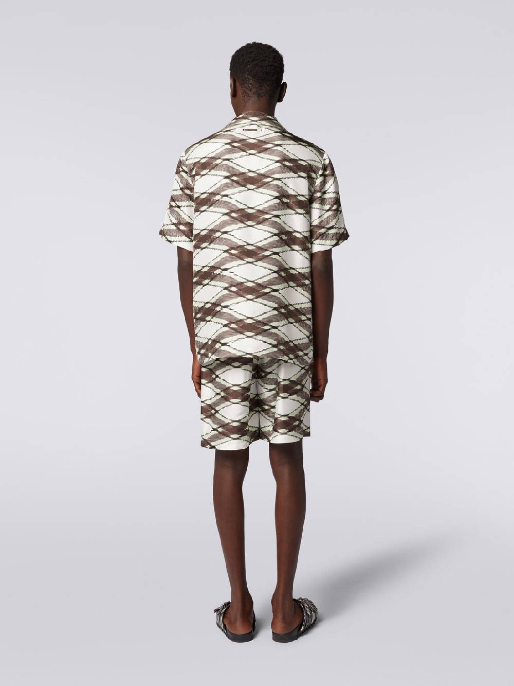 M Missoni Camicia a maniche corte modello bowling in seta stampata Offerta esclusiva