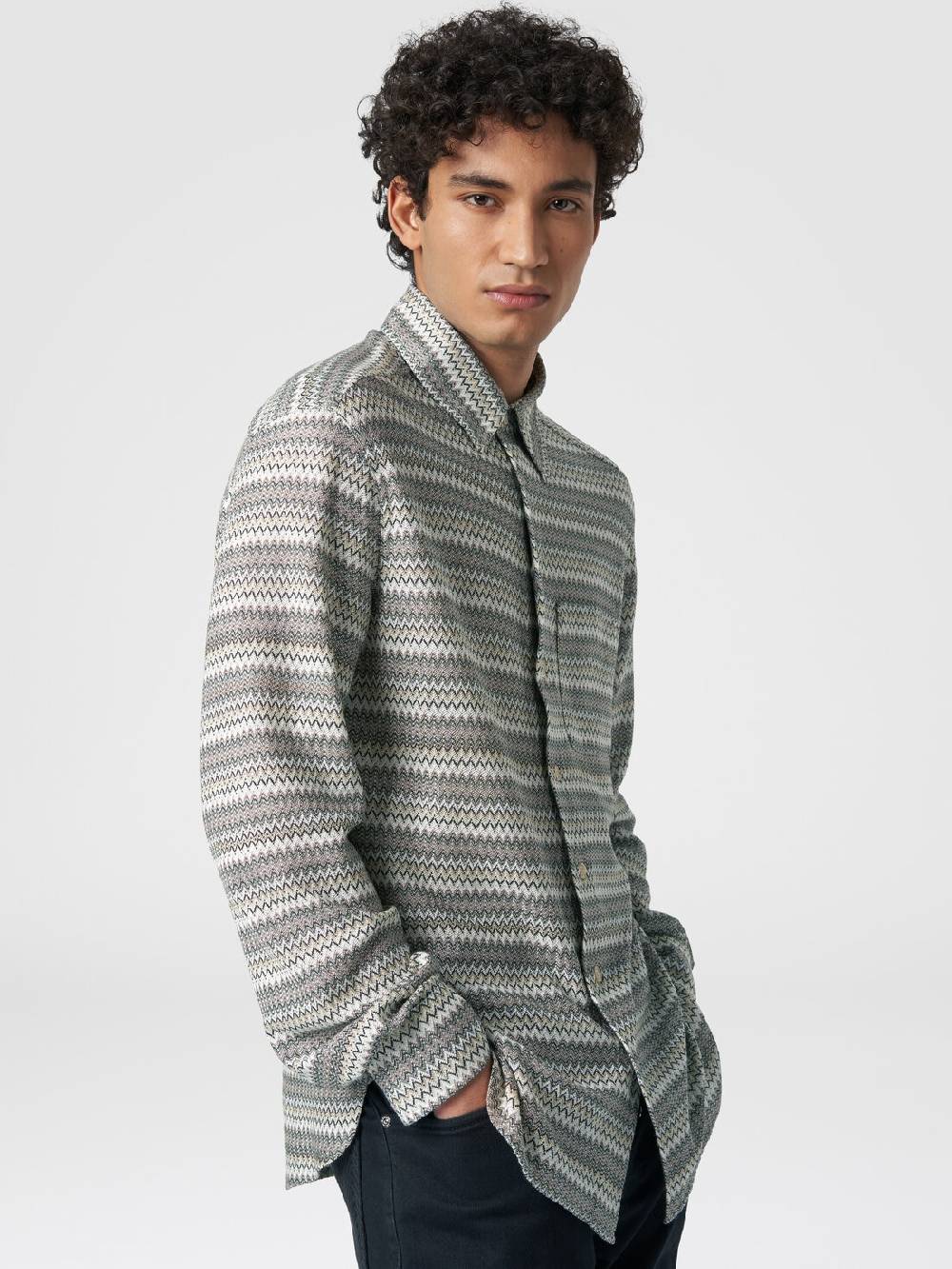 M Missoni Camicia a maniche lunghe in misto viscosa chevron Offerta Anniversario